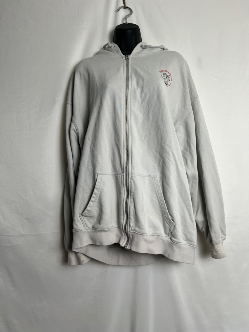 White Graphic Cuff Sweatshirt Sleeve